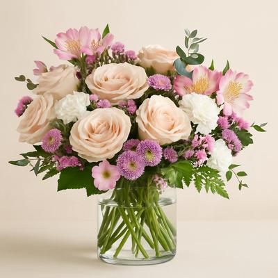 Blushing Petals Art Glass